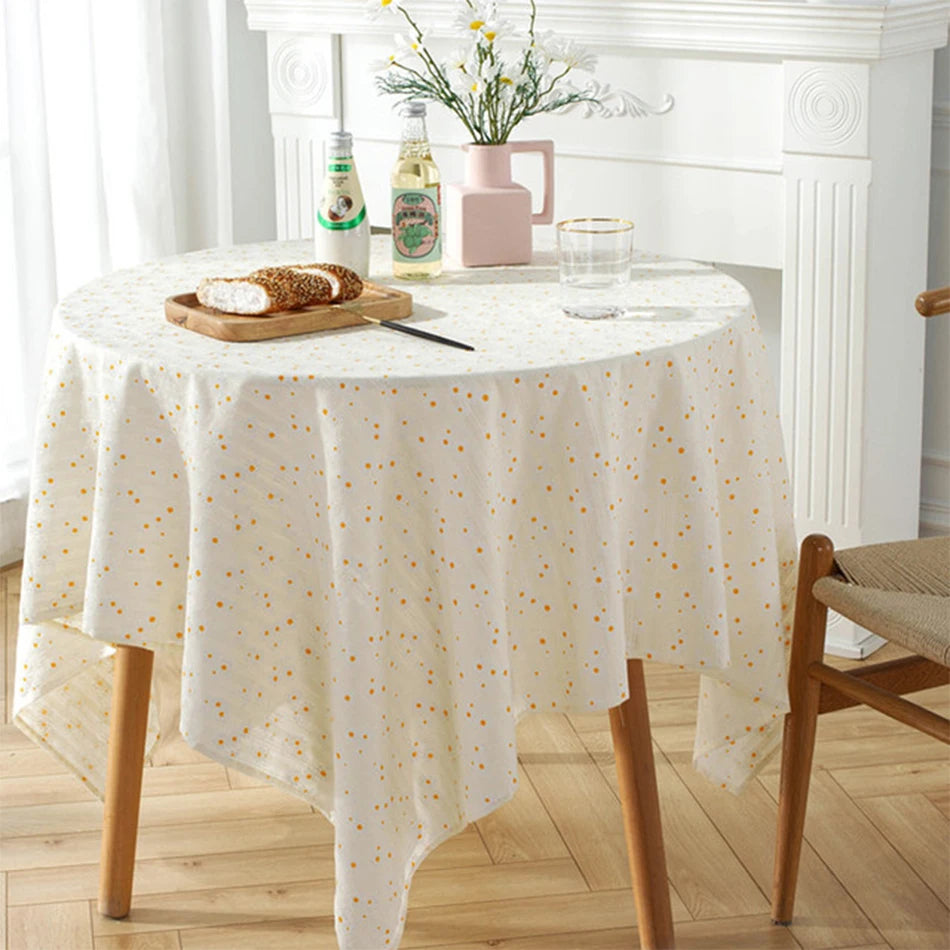 Selene Style Small Daisy Cotton Floral Tablecloth